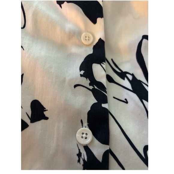 LINDA ALLARD ELLEN TRACY button down cotton shirt, size 12, white and black. - Picture 6 of 6